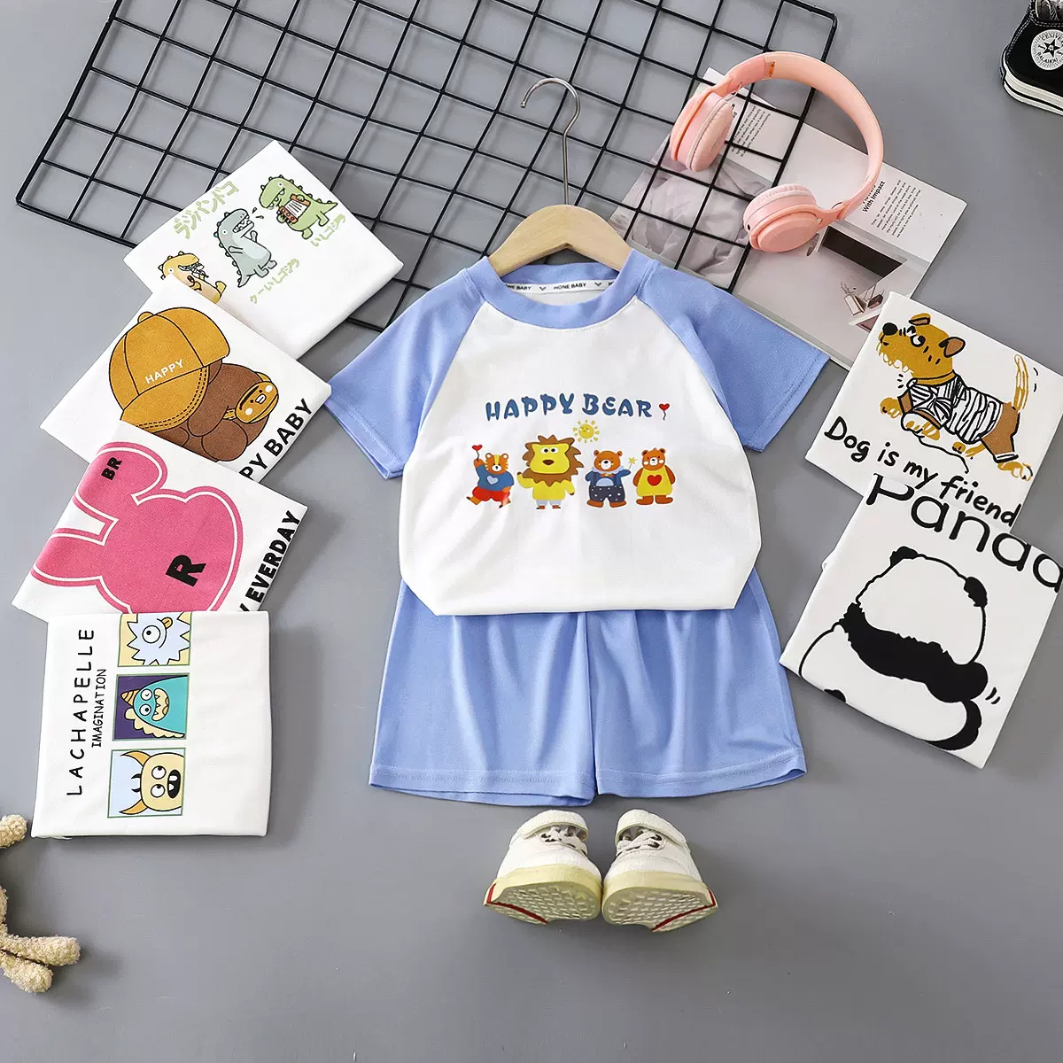 新款童装夏季儿童套装休闲宽松衣服男童短袖宝宝批发婴童时尚休闲