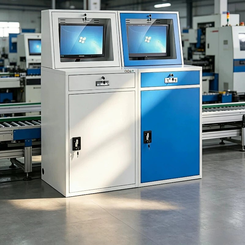 Pc Industrial Computer Cabinet Network Monitoring Equipment Cabinet Workshop Dust-Proof Chassis Mobile Computer Host Storage Cabinet