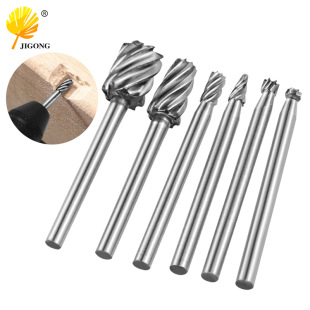 Coarse Tooth High Speed Steel Carbide Rotary File Woodworking Tools DIY Root Carving Grinding Head Carving Milling Cutter
