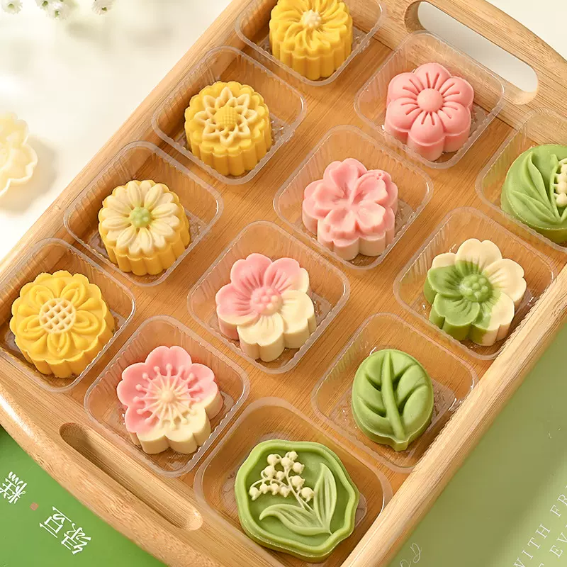 新款30g50克绿豆糕模具家用立体按压压花冰皮月饼糕点烘焙磨具