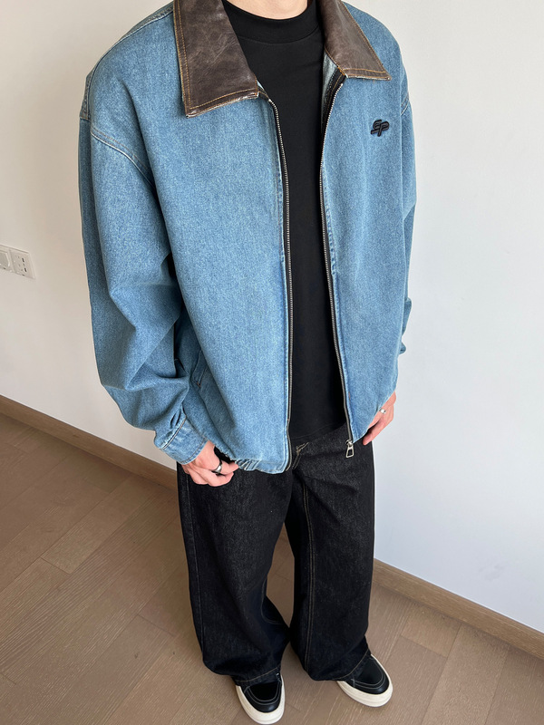 American Retro Washed Distressed Lapel Carhartt Denim Jacket for Men and Women in Spring, Autumn and Winter Loose Simple Work Jacket