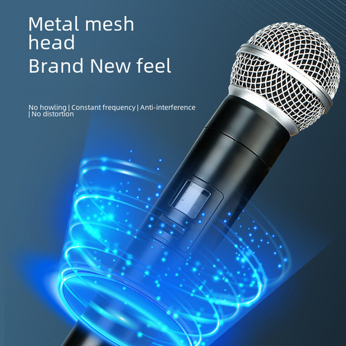 Cross-border wireless microphone one-to-two VHF home karaoke host KTV singing professional wireless dynamic microphone