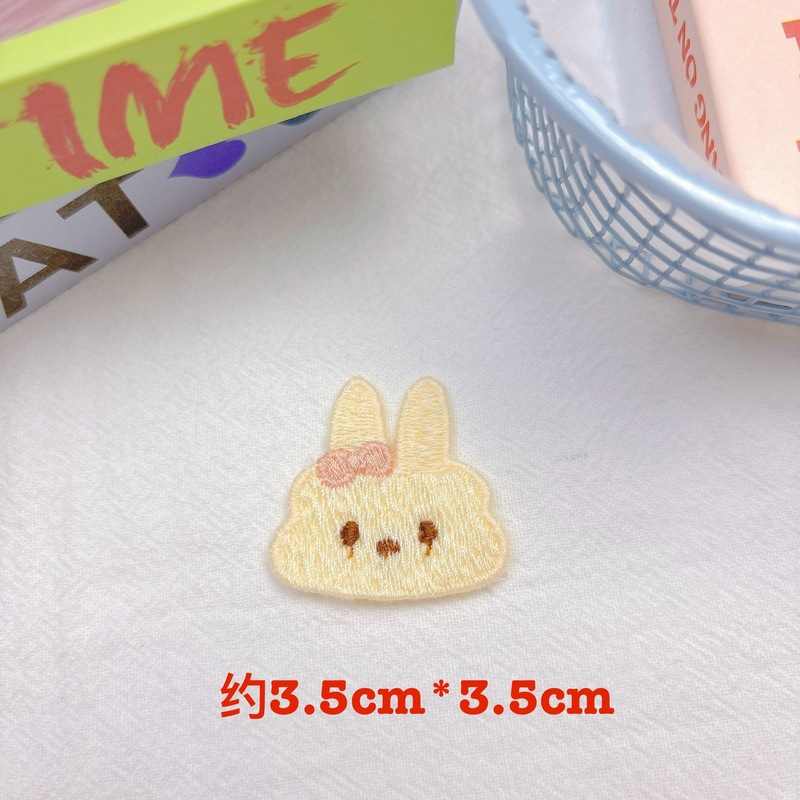 小動物刺繍布貼り子供服靴帽靴下装飾アクセサリーニット刺繍ウサギDIY髪飾り|undefined