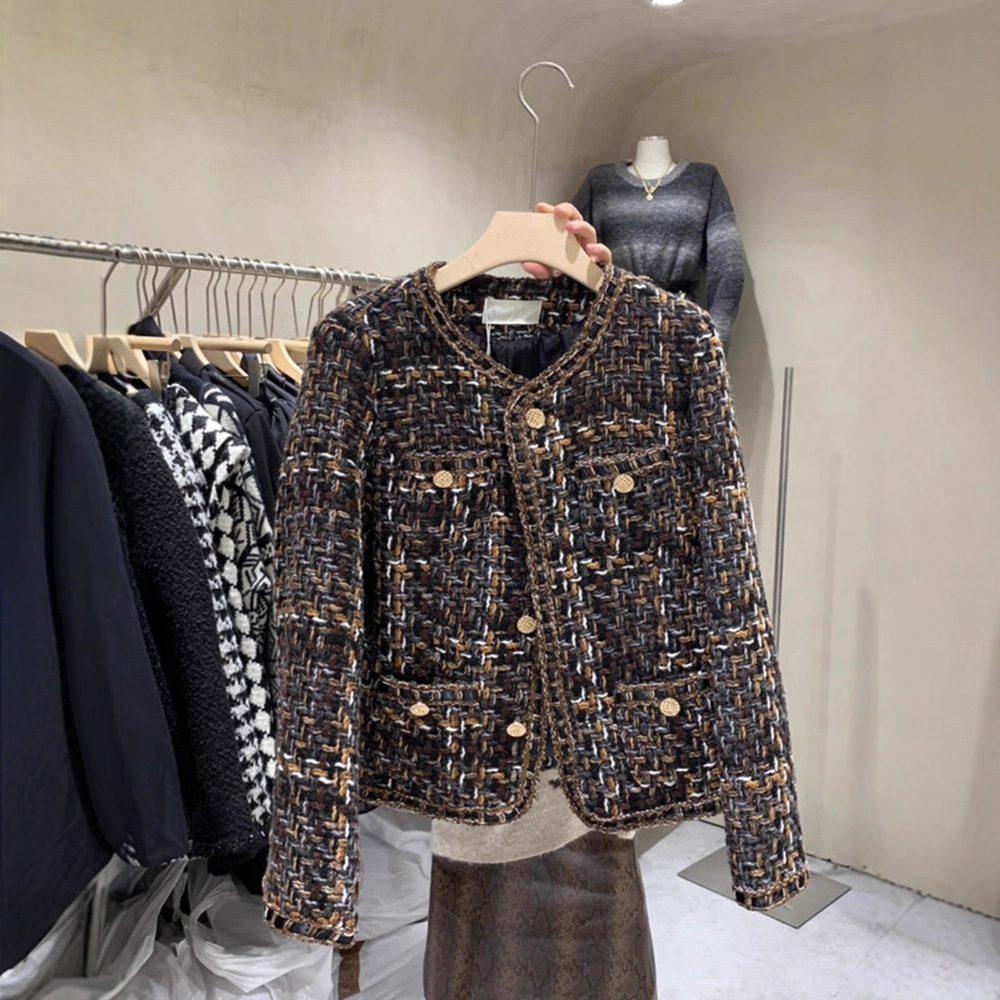 French-Style Chanel-Inspired Jacket for Women, Autumn, Petite, High-End, Socialite, Tweed, Short, Exquisite Top, Trendy