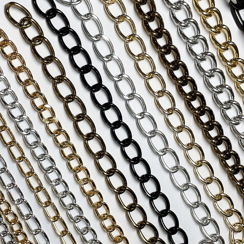铝链类  加工定制多款式铝链装饰细链子小链条包包斜跨潮流链条详情4