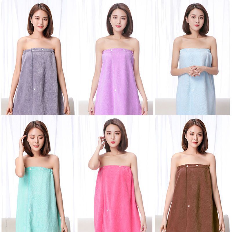 목욕 타월을 착용 한 뷰티 살롱 스트랩리스 목욕 스커트 사우나 목욕 가운 퓨어 코튼 여성용 가정용 가슴 포장