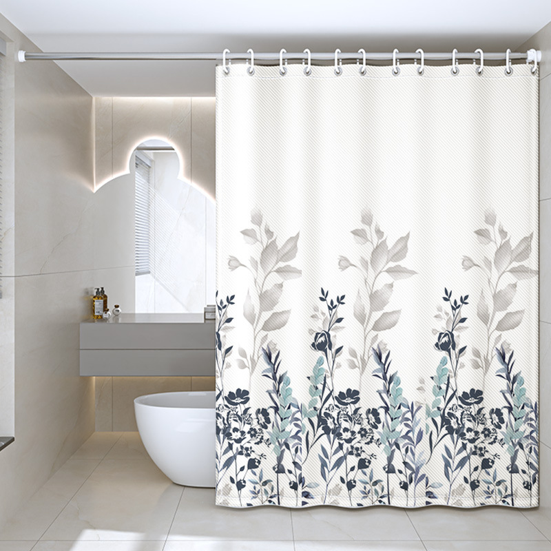 Amazon cross-border e-commerce factory direct supply toilet waterproof mildew-proof shower curtain foreign trade non-perforated curtain shower curtain