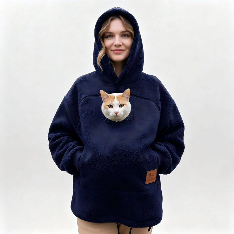 European and American style Amazon lamb wool unisex hooded sweatshirt, loose-fitting, casual, and warm