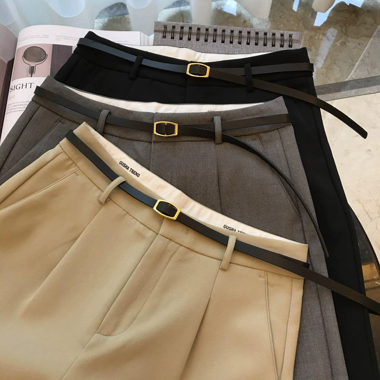 Wang Bing pushed ~ Sale and commute!22 years of spring new Bai Bai Bai Bai High waistline rollover shorts with waist bands