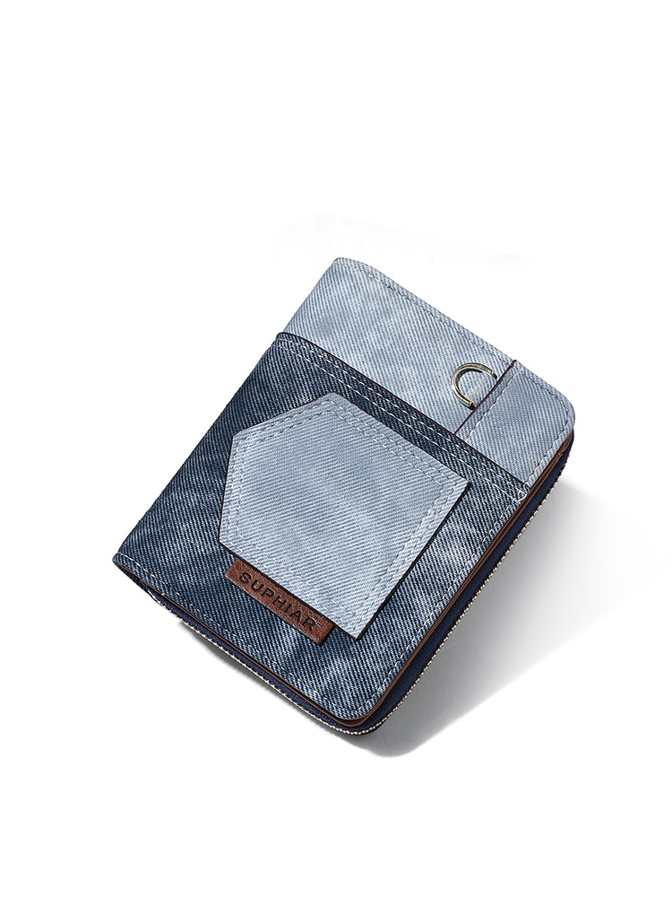 Pequeña billetera para mujeres 2024 nuevo estilo japonés y coreano simple plegable billetera de cambio de estudiantes compacta función corta vaqueros antirrobo