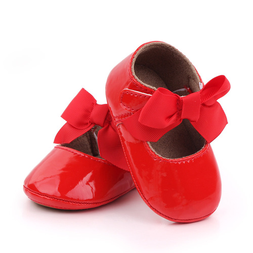 Spring and Autumn Bow Princess Shoes PU Small Leather Shoes Baby Toddler Shoes Factory Direct Sales 2562
