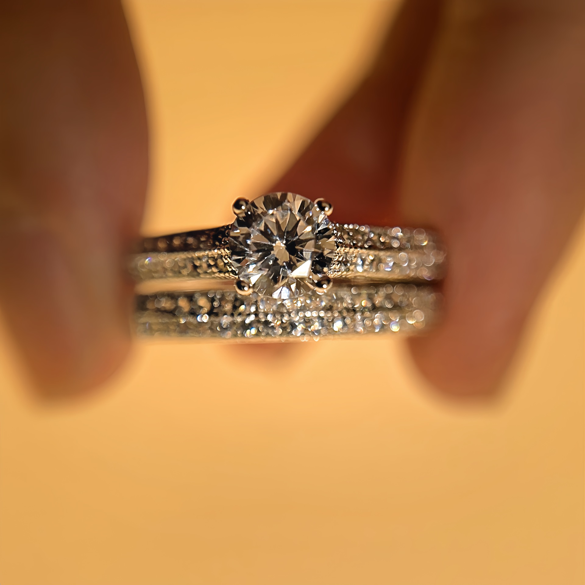 Lily les fashion Korean version of micro set ring diamond proposal ring 50 points couple's best friend sentimentally attached to the ring as before