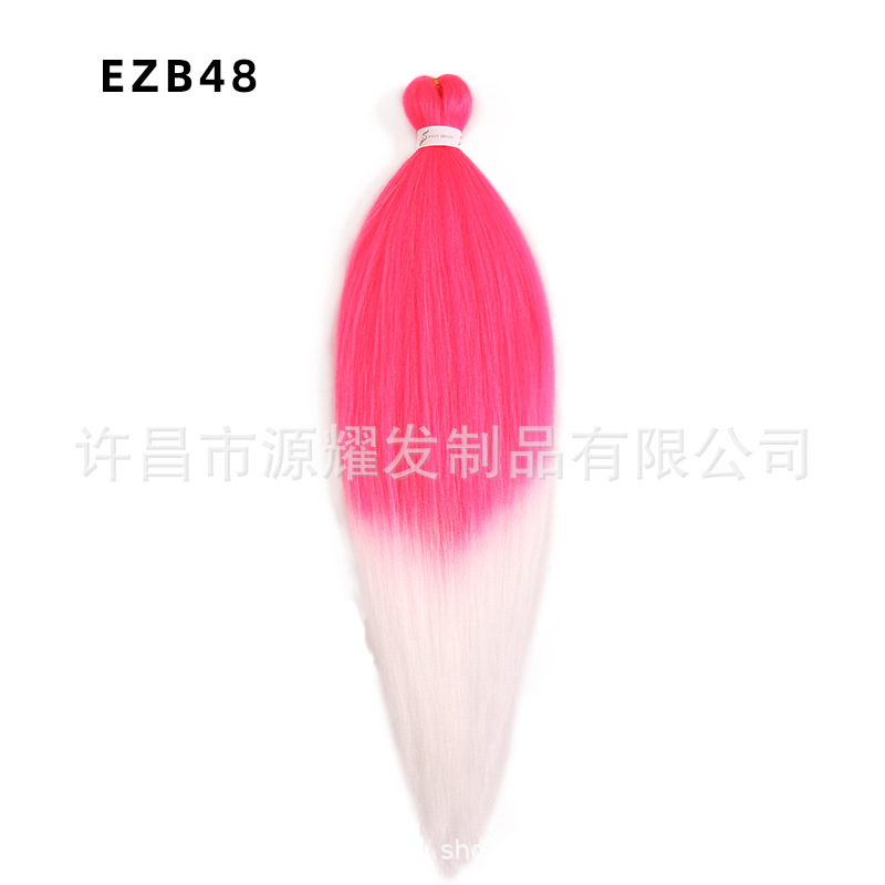 Peluca EZ cabello esponjoso y suave de fibra química trenza grande 26 pulgadas 90g pvc bicolor retardante de llama seda de baja temperatura trenza grande