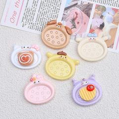樹脂部品アニメdiyクリームゴム部品ヘアクリップ穴靴ボタン装飾珠光動物皿