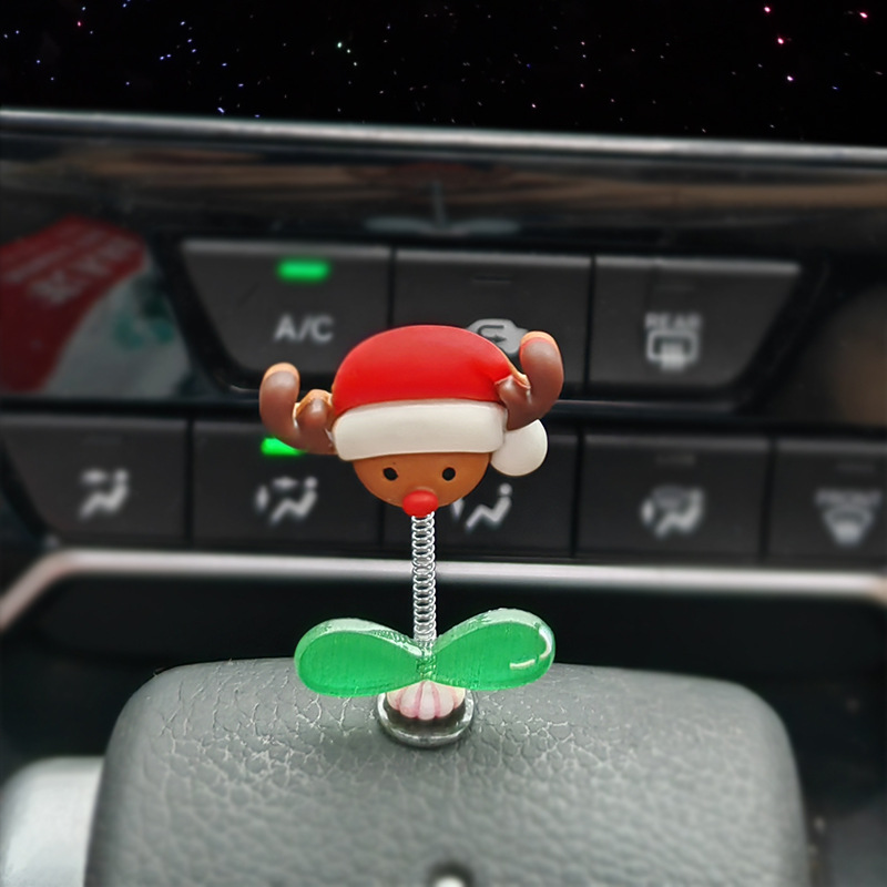 Coche transfronterizo sacudiendo la cabeza Santa Claus decoración Nueva Elk coche consola central salpicadero regalo decoración Decoración