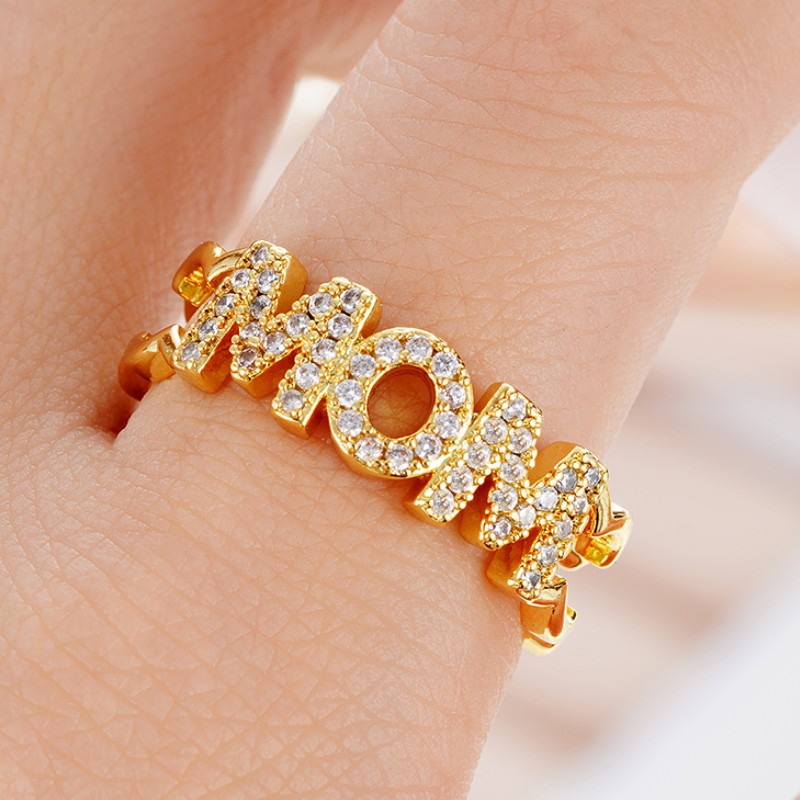 6g Weight Zircon Inlay Material Open Rings Classification Adjustable Ring Size 1 Piece Quantity Daily, Street Occasion Copper Material Letter, Heart Shape Pattern Women's Gender Inlay Design Shiny Style Shiny Letter Heart Shape Copper Inlay Zircon Open Rings 14