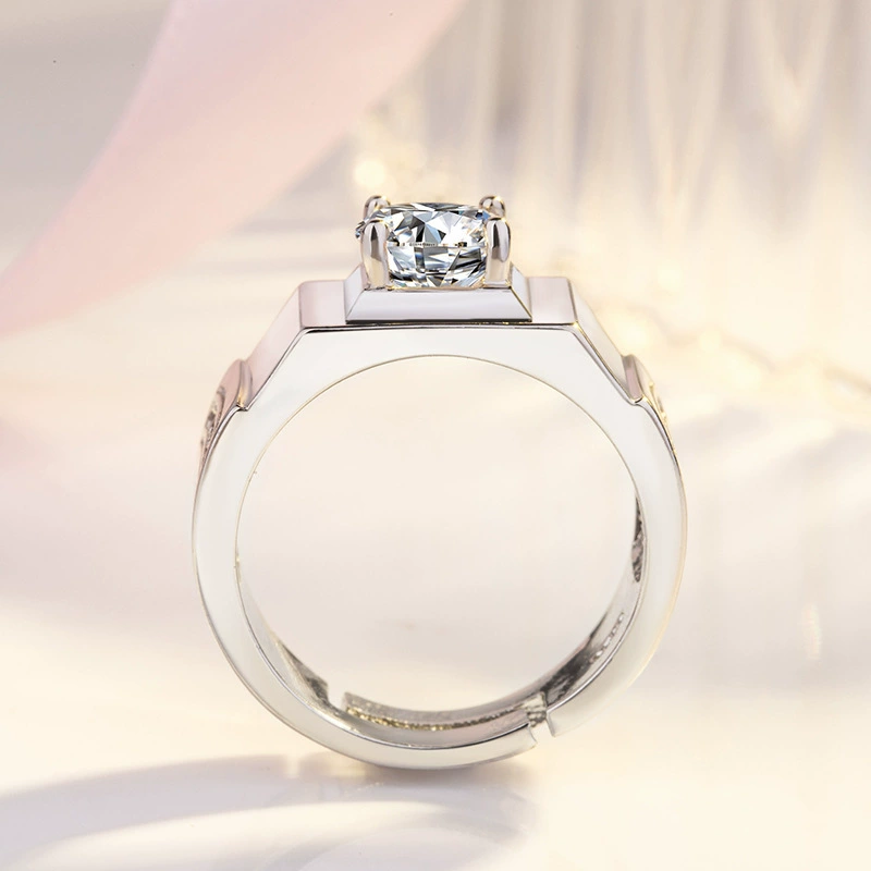 Платиновое мужское diamond обручальное кольцо, 2 карата, мужской стиль, оптом