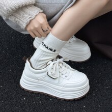 韩版厚底小白鞋女2025新款加绒百搭小个子松糕鞋运动轻便休闲板鞋