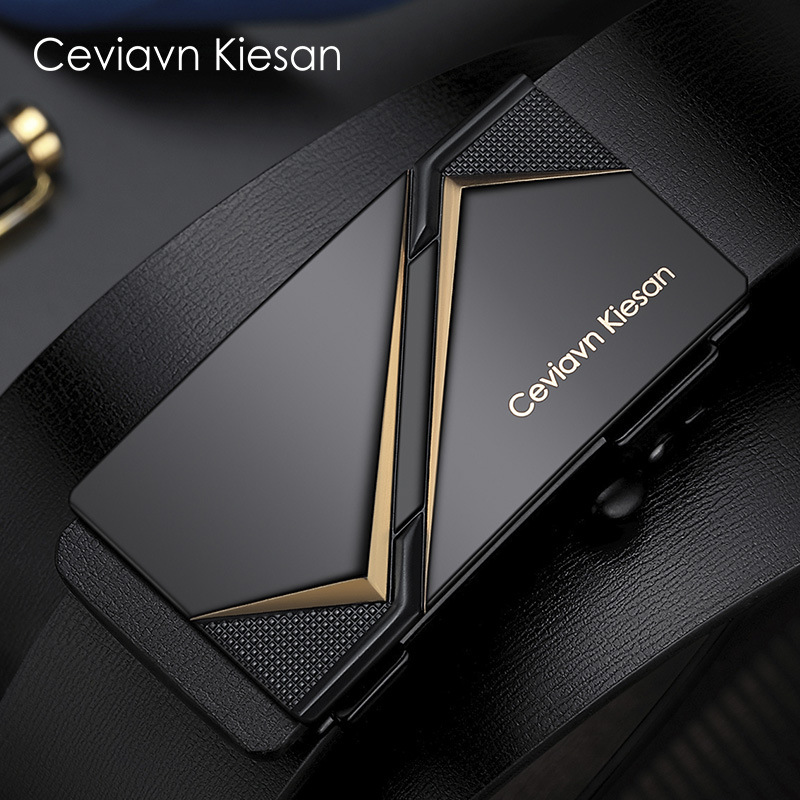 Ceviavn kiesan correa de cuero de los hombres Venta caliente desdentado hebilla automática de negocios fabricante de Cinturón de piel de vaca en stock