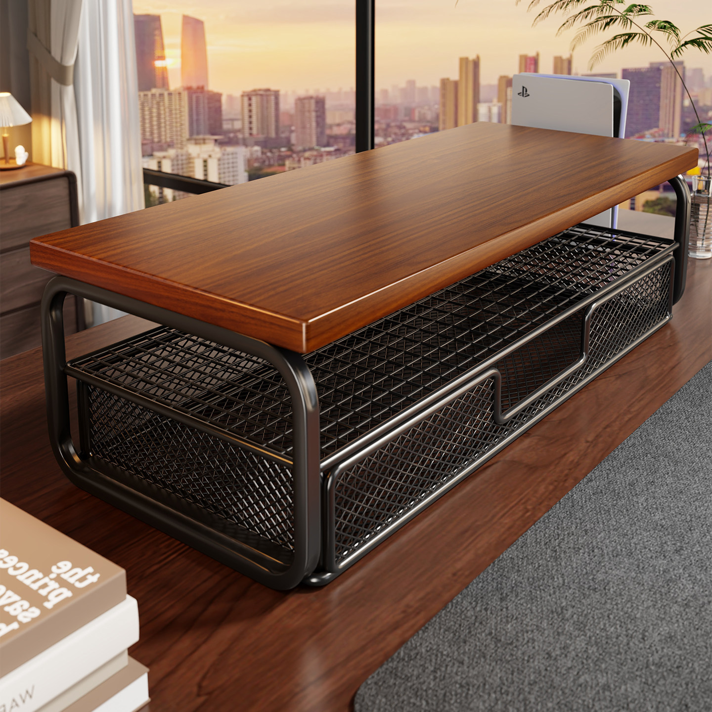 Soporte Elevador para Monitor con Cajón y Disipación de Calor para Escritorio y Oficina