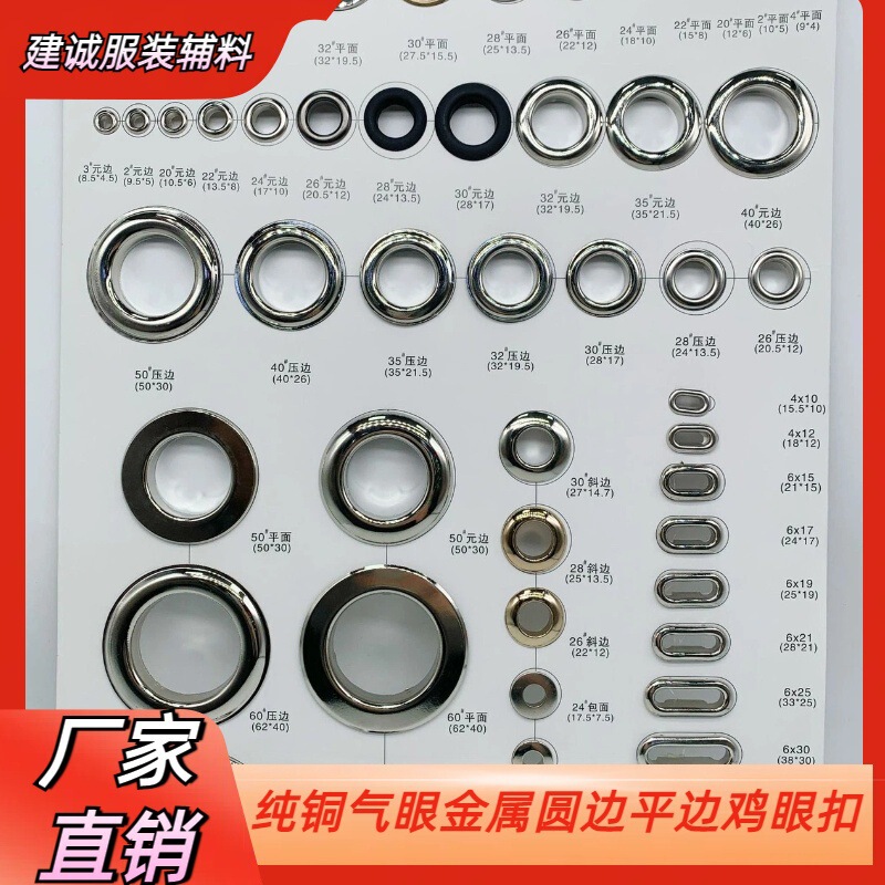 スポットハードウェア銅アイボルトバックル、金属丸エッジフラットエッジアイボルトバックルタグ、ステンレス鋼ミディアムロープバックル付き|undefined