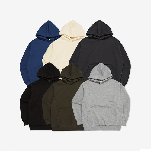 Hooded sweatshirt for men  new terry cotton solid color sports off-shoulder Hong Kong style hoodie top trendy casual jacket