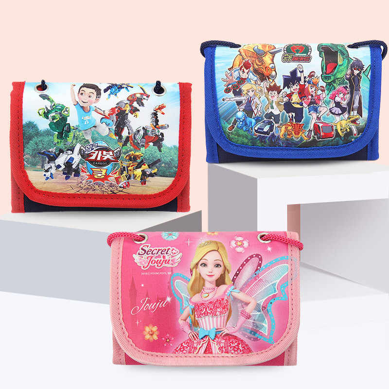 South Korean children's wallet girls bus card bag hanging neck wallet mini cartoon zero wallet with lanyard