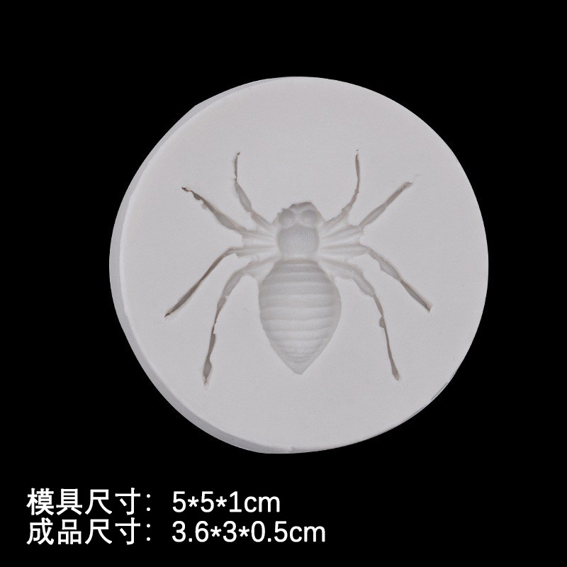 Insecto artificial molde de silicona abeja araña arcilla epoxi cerámica suave decoración para hornear fondant chocolate