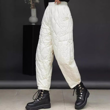 外穿女2024冬季防风保暖白鸭绒休闲裤宽松显瘦哈伦9分羽绒裤069