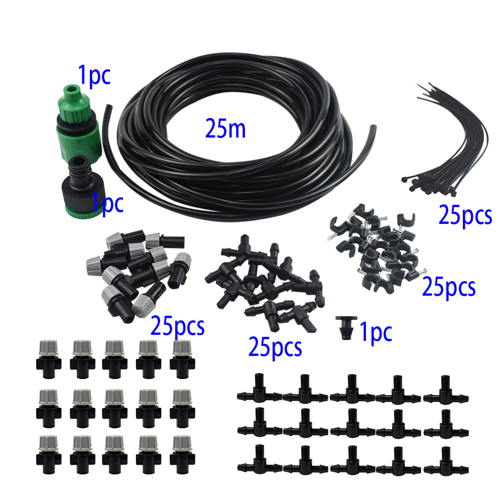 Sistema de pulverización de enfriamiento por pulverización de agua de atomización gris para riego automático de artefactos de flores jardinería equipo de riego image 19
