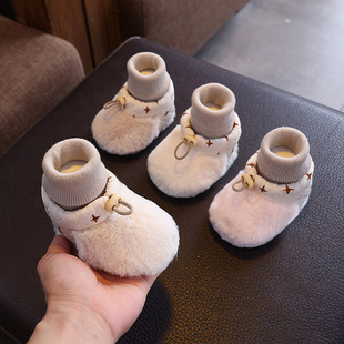 Autumn and winter baby shoes 0-6 months men and women infants cotton warm shoes socks -12 baby Mao Mao shoes