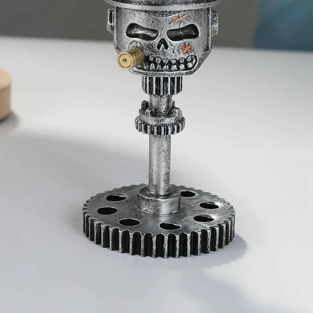 Cross-border горячие продажи PistonskullfaceSculpture Pistons Skeleton Face Sculpture Resin Gear Small ornament