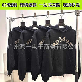 Sp5der烫钻555420G连帽衫1:1加绒卫衣男潮oversize货通全球跨境
