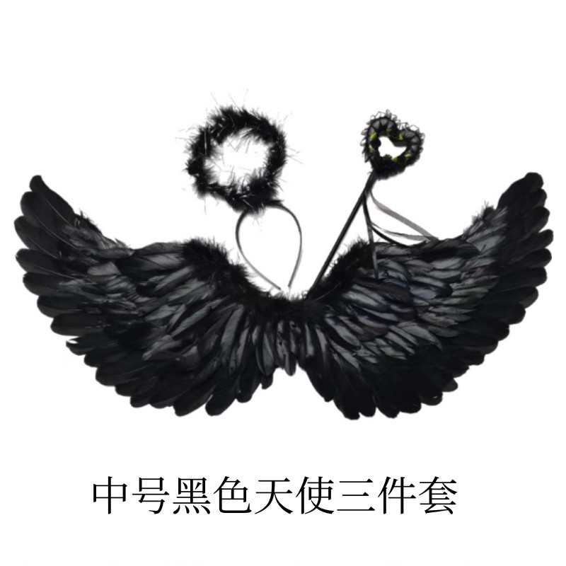 Suministro directo de fábrica de alas de plumas de ángel para niños y adultos, accesorios para escenario, Día del Niño, lote de accesorios de alas de Halloween.
