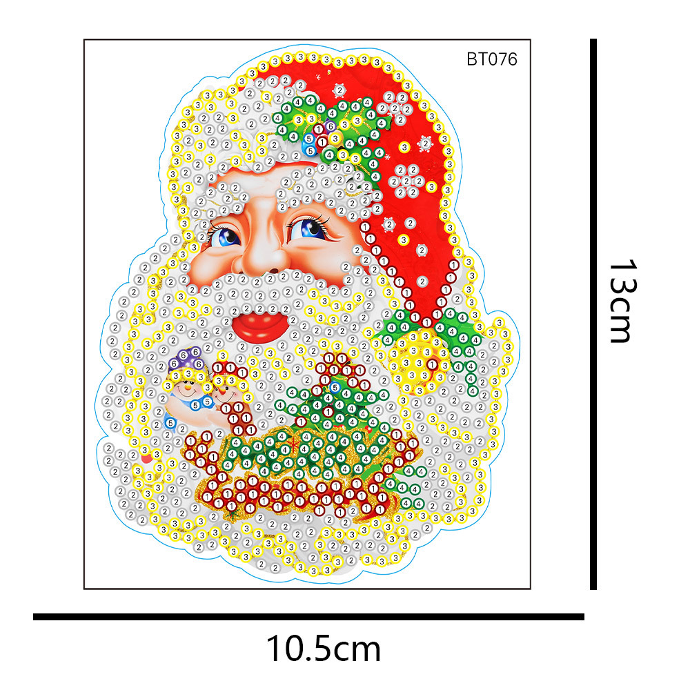Christmas Claus Snowman Diamond Painting Random Stickers DIY Stickers Children's Handmade Stickers 5d Crystal Shaped Diamond_voghion.com