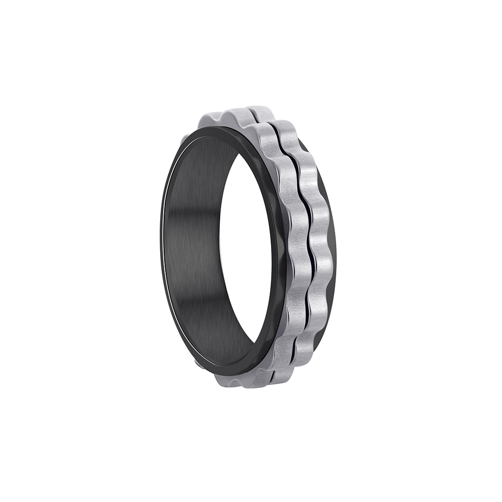 Simple Style Printing Titanium Steel Plating Rings display picture 8