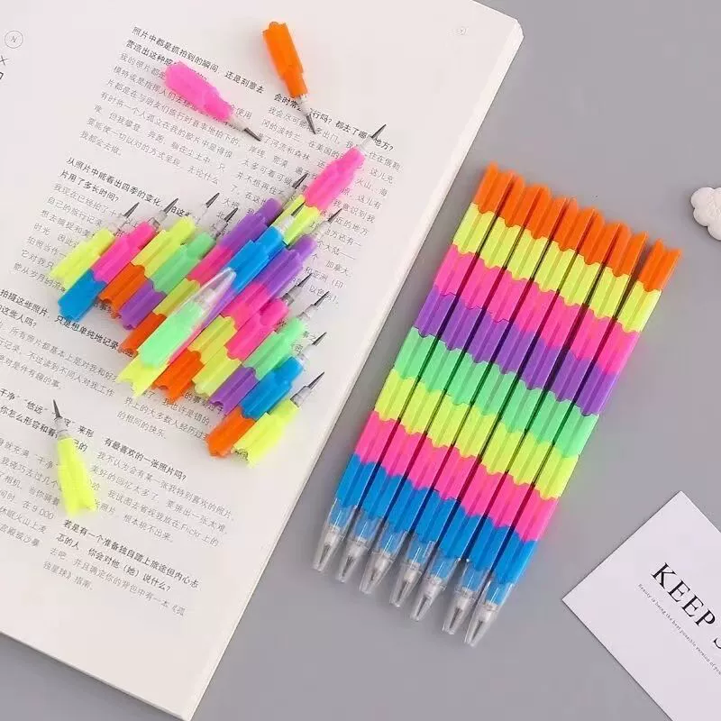 Rainbow constructor for pencils, sharpener, bullet, children's stationery