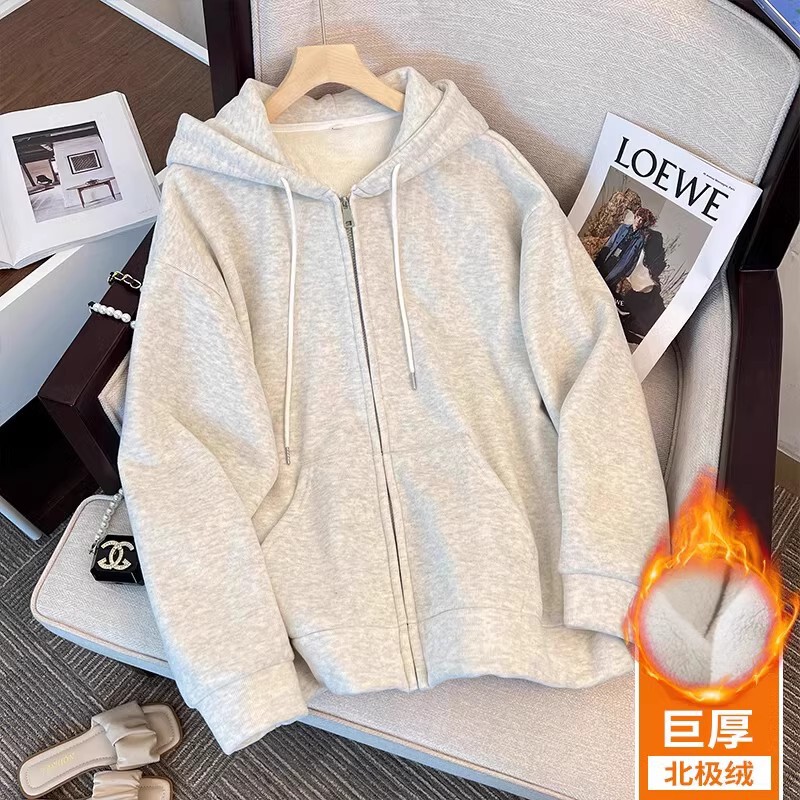 山东即墨卫衣秋装女款2025新款初秋穿搭运动套装连帽开衫显瘦外套|undefined