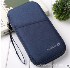 Travel portable passport bag, short ticket holder, hand-held business bag, multi-functional coin purse, large-capacity document storage bag