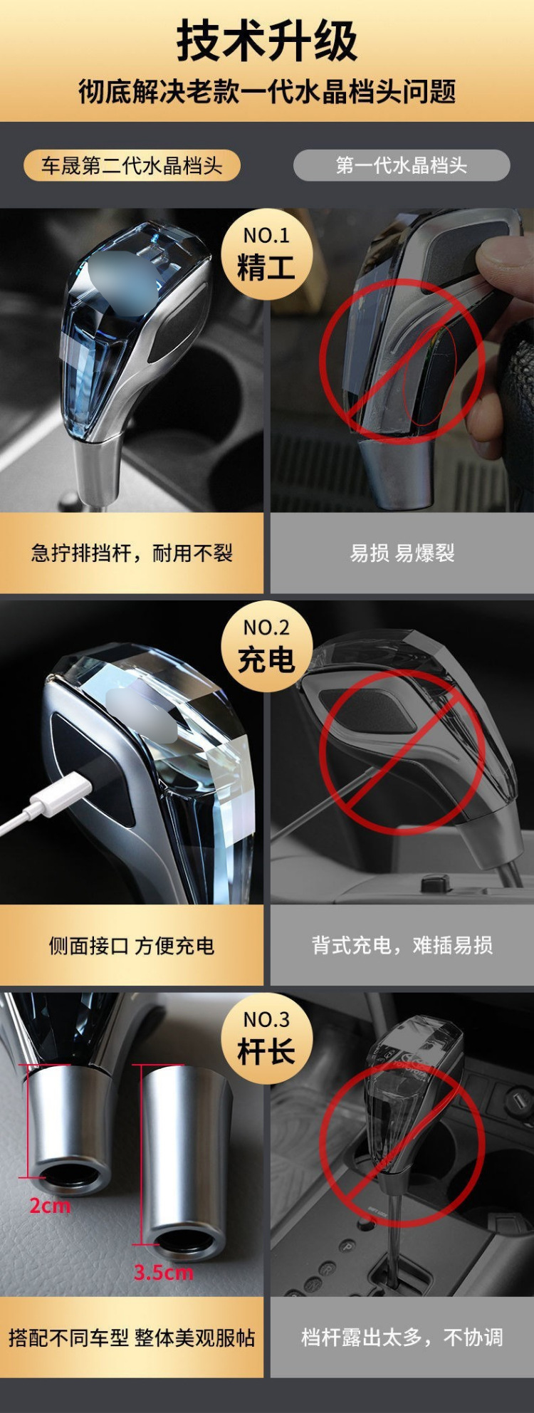 Crystal Gear Shift Knob for Toyota, Mitsubishi, Lexus, Mazda, Volkswagen