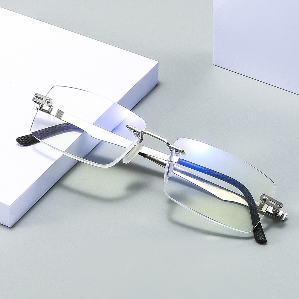 2025 nueva moda ultraligera gafas de luz sin marco de metal recorte gafas cómodas gafas de luz azul de alta definición gafas de luz