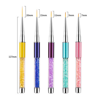 Cross-border new Japanese-style nail brush tool 5 PCs suit five-color painted drawing pen drawing flower drawing pen with Diamond