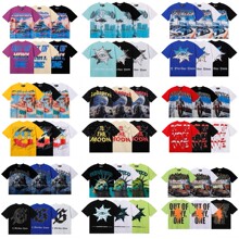 夏季新款Godspeed 美式高街潮牌骷髅摇滚乐对字母印花款短袖t恤男