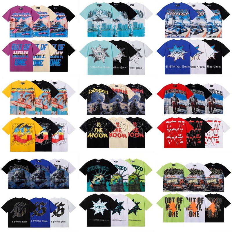 Summer New Godspeed American High Street Fashion Brand Skull Rock Music Letter Print Short-Sleeved T-Shirt for Men Summer New Godspeed American High Street Fashion Brand Skull Rock Music Letter Print Short-Sleeved T-Shirt for Men