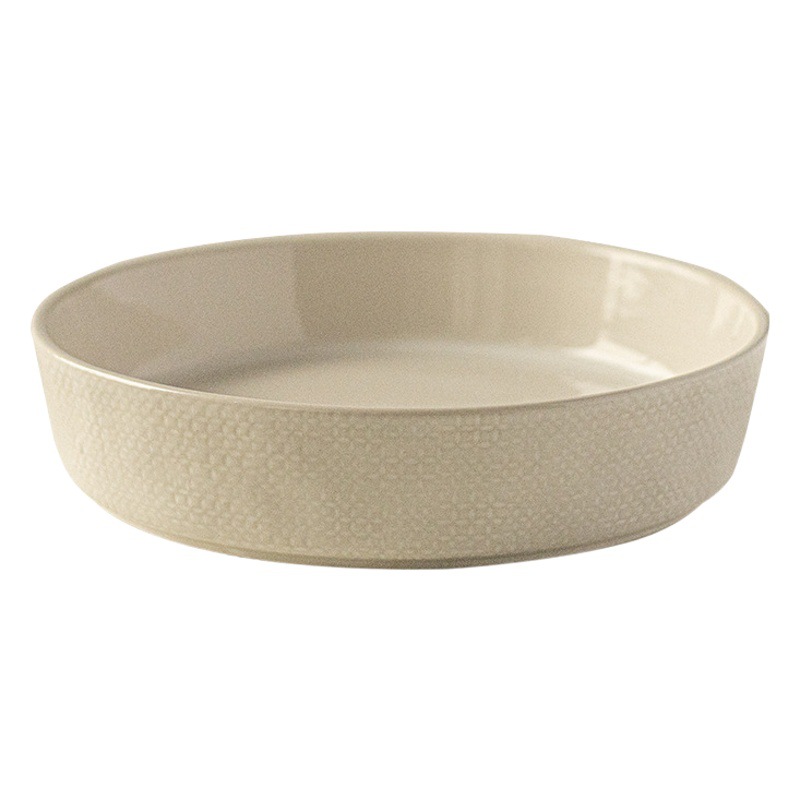 Alta-mirada profunda plato redondo barato tazón de cerámica vintage tazón de verduras hogar plato vajilla tazón al por mayor comercio exterior Orden de cola