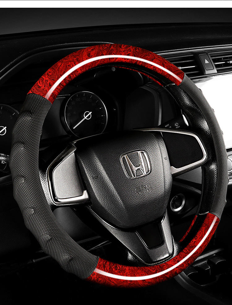 New Cross-Border E-Commerce Model Peach Wood Grain Four-Season Steering Wheel Cover, Non-Slip and Breathable, Suitable for Amazon and Aliexpress Car Use