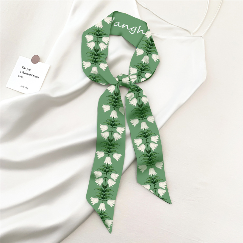 Bufanda pequeña larga de las Mujeres Nuevo estilo chino retro todo partido bufanda pequeña bufanda delgada banda de pelo estrecho cinta atada bolsa cinta