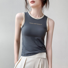歌倍尚美式字母背心女2025春夏新款修身内搭运动内衣显瘦户外上衣