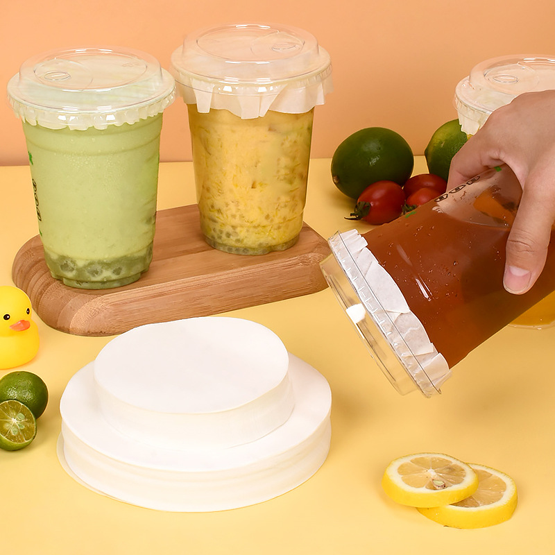 Té de leche a prueba de fugas de papel de grado alimenticio embalaje desechable película de sellado taza de café a prueba de derrame bebida de leche de soja papel espaciador