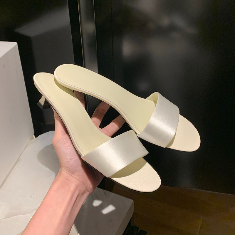 フレンチミニマリストエレガントキャットヒールサンダルレディースフレンチスリッポンスリッパアウターハイヒール|undefined